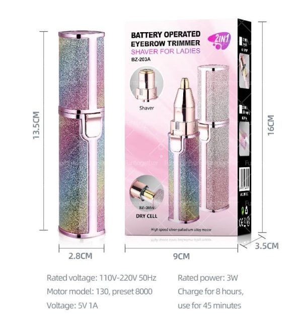 2 In 1 Hair Remover  Eyebrow Trimmer For Women